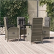 vidaXL Garden Dining Set in Black and Gray