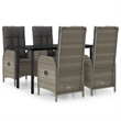vidaXL Garden Dining Set in Black and Gray