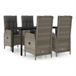 vidaXL Garden Dining Set in Black and Gray