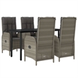 vidaXL Garden Dining Set in Black and Gray