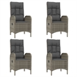 vidaXL Garden Dining Set in Black and Gray