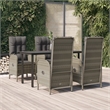 vidaXL Garden Dining Set in Black and Gray