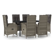 vidaXL Garden Dining Set in Black and Gray