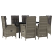 vidaXL Garden Dining Set in Black and Gray