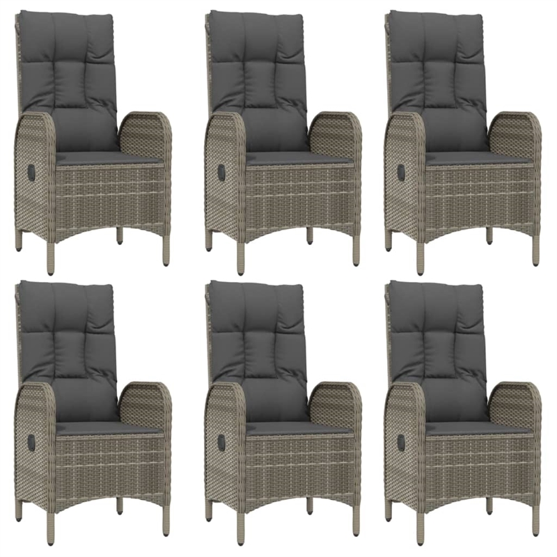vidaXL Garden Dining Set in Black and Gray