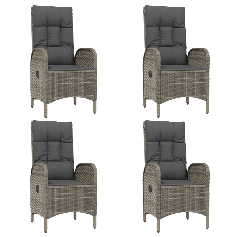 vidaXL PE Rattan Medium Garden Dining Set in Black and Gray