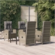 vidaXL PE Rattan Medium Garden Dining Set in Black and Gray