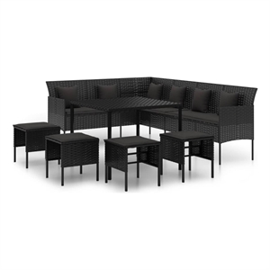 vidaXL Garden Dining Set in Black