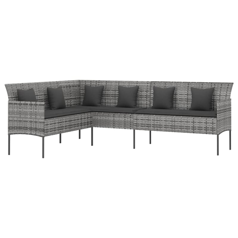 vidaXL PE Rattan Large Durable Garden Dining Set in Gray PE Rattan Large Durable