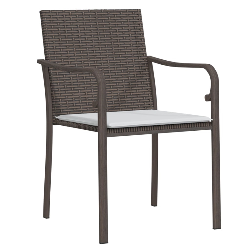 vidaXL Outdoor Dining Set in Brown/Black/Cream White