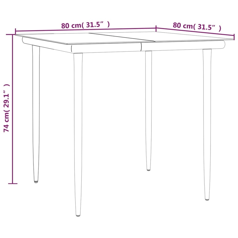 vidaXL Outdoor Dining Set in Brown/Black/Cream White
