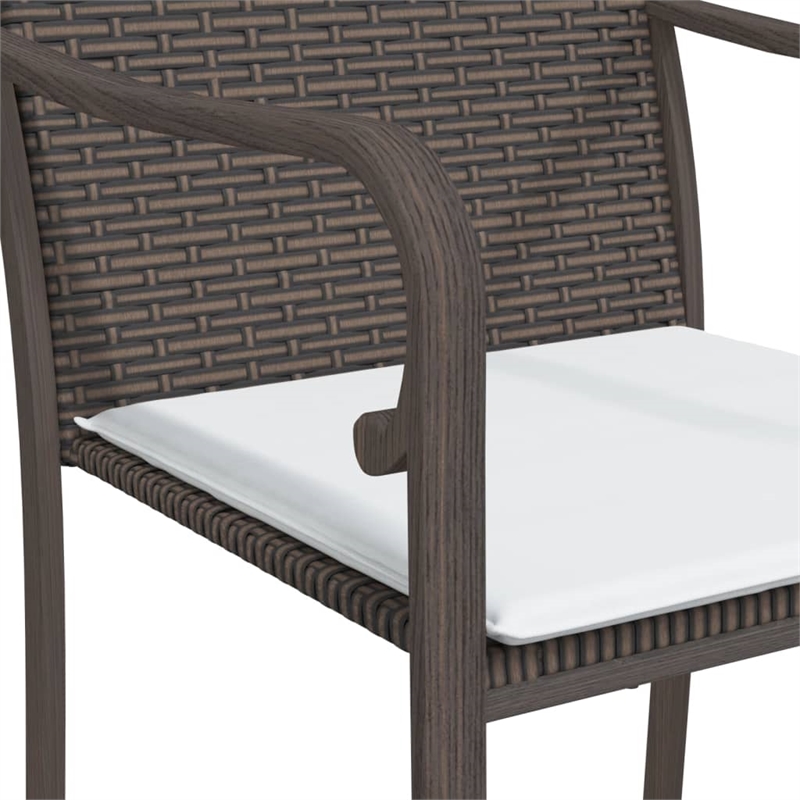 vidaXL Outdoor Dining Set in Brown/Black/Cream White