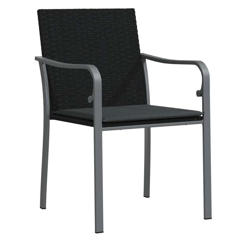 vidaXL Garden Dining Set in Black and Dark Gray