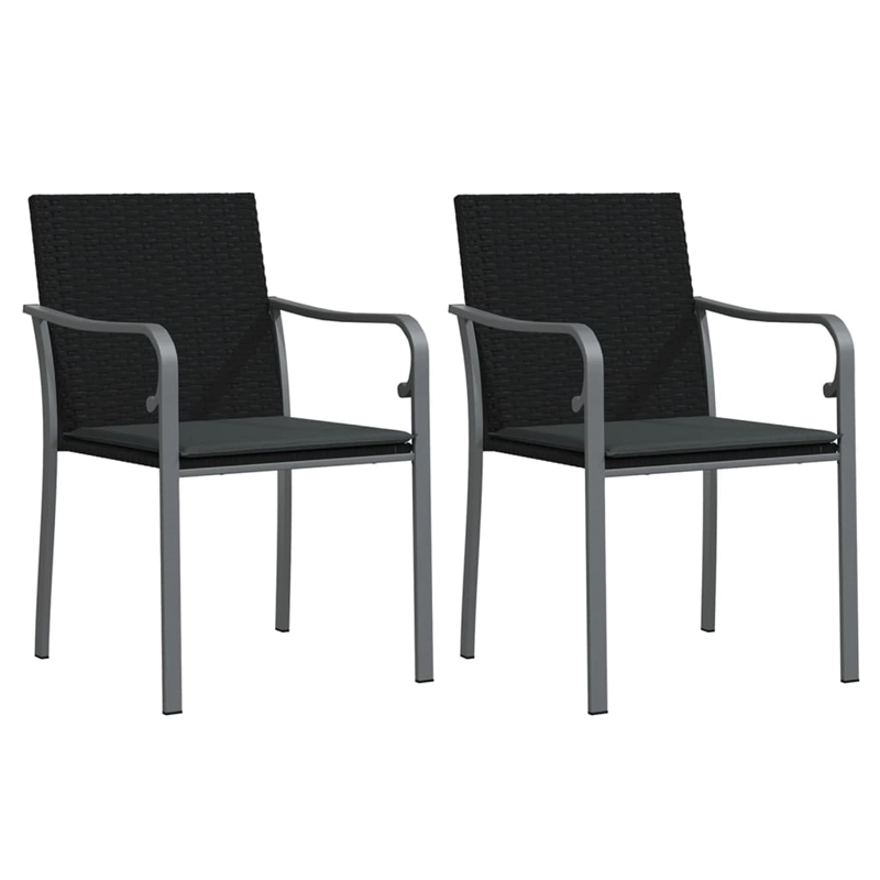 vidaXL Garden Dining Set in Black and Dark Gray