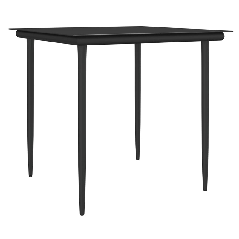 vidaXL Garden Dining Set in Black and Dark Gray
