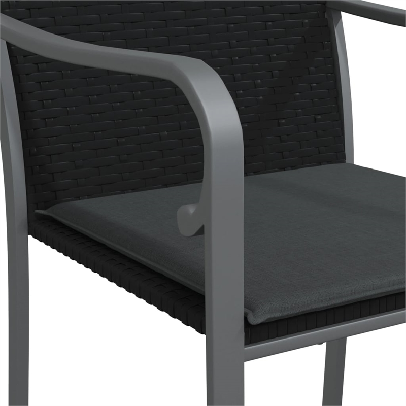 vidaXL Garden Dining Set in Black and Dark Gray