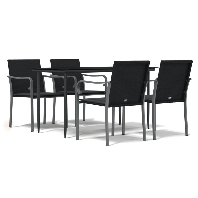 vidaXL Garden Dining Set in Black/Dark Gray