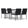 vidaXL Garden Dining Set in Black/Dark Gray
