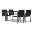 vidaXL Garden Dining Set in Black/Dark Gray