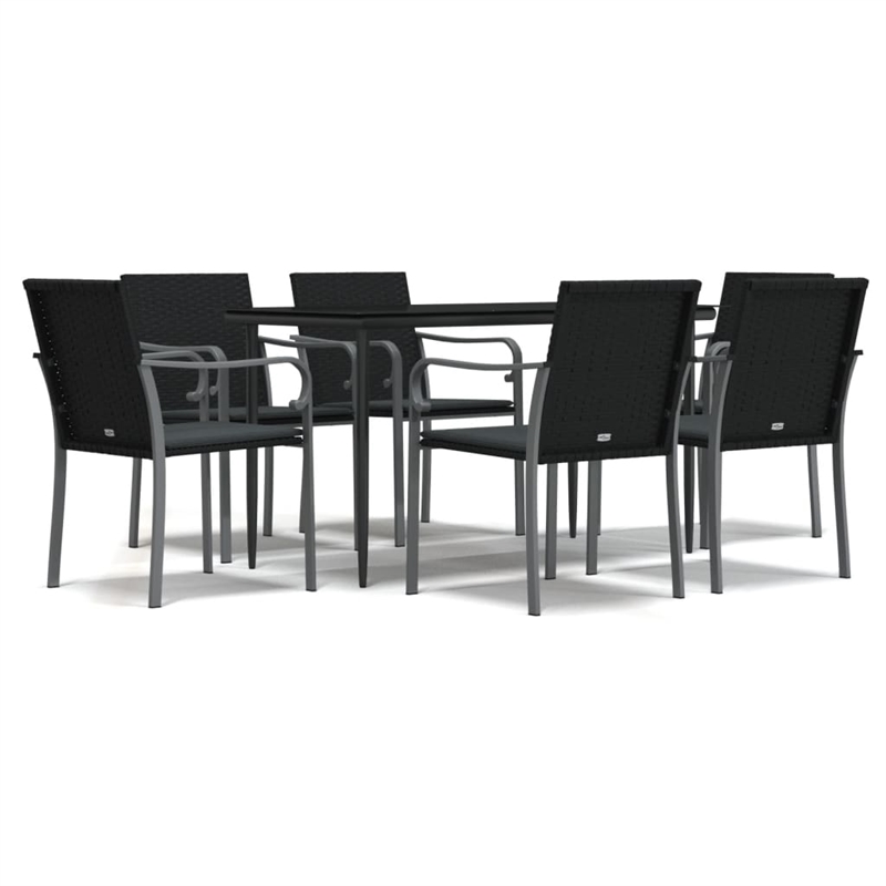 vidaXL Garden Dining Set in Black/Dark Gray