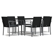 vidaXL Garden Dining Set in Black/Dark Gray