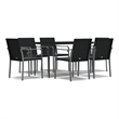 vidaXL Garden Dining Set in Black/Dark Gray