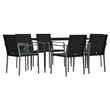 vidaXL Garden Dining Set in Black/Dark Gray