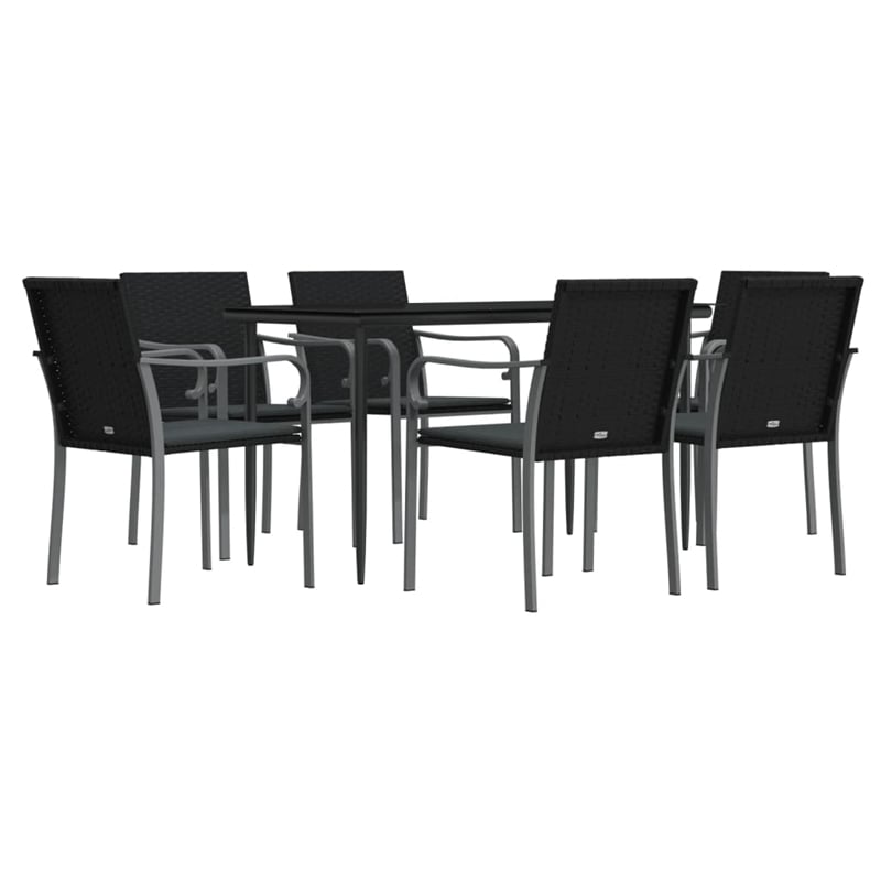 vidaXL Garden Dining Set in Black/Dark Gray