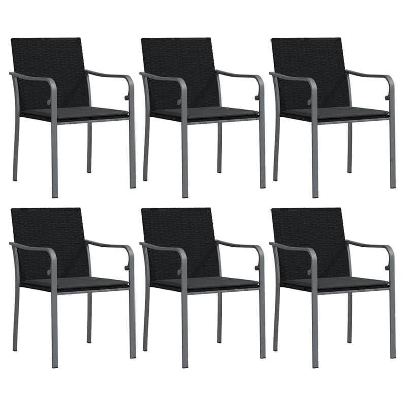 vidaXL Garden Dining Set in Black/Dark Gray