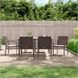vidaXL PE Rattan/Steel/Tempered Glass/Fabric Garden Dining Set in Brown