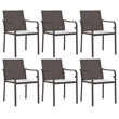 vidaXL PE Rattan/Steel/Tempered Glass/Fabric Garden Dining Set in Brown