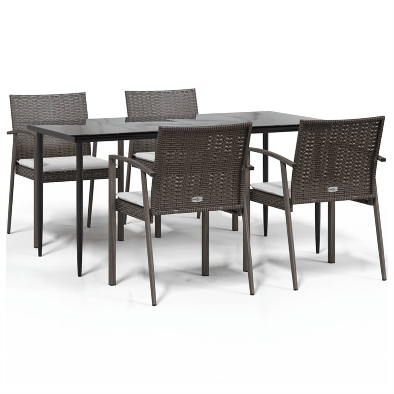 vidaXL 5-piece Garden Dining Set in Brown