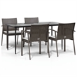 vidaXL 5-piece Garden Dining Set in Brown