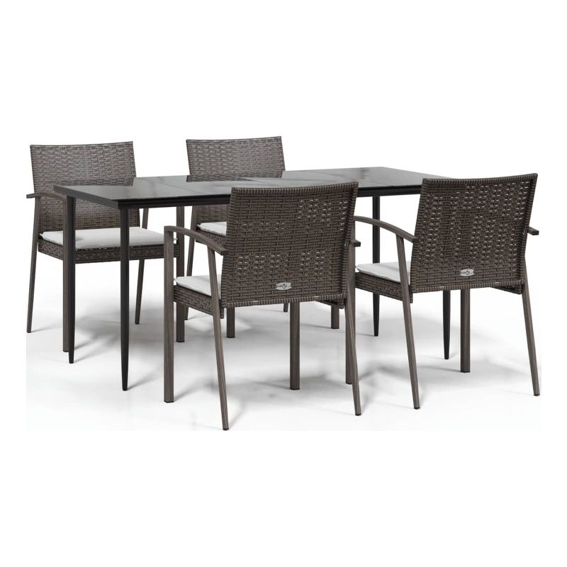 vidaXL 5-piece Garden Dining Set in Brown