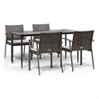 vidaXL 5-piece Garden Dining Set in Brown