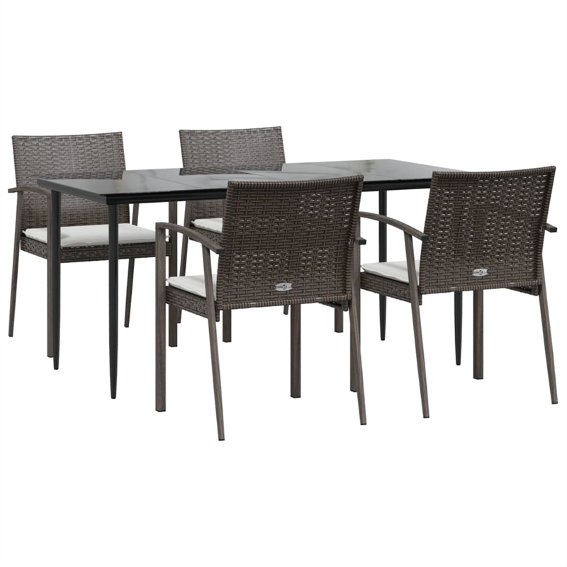 vidaXL 5-piece Garden Dining Set in Brown