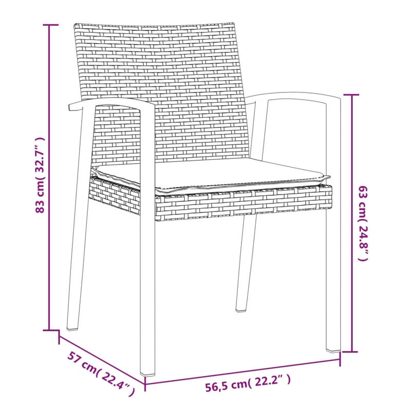 vidaXL 5-piece Garden Dining Set in Brown