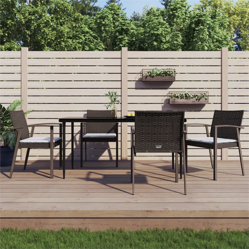 vidaXL 5-piece Garden Dining Set in Brown