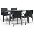 vidaXL Garden Dining Set in Black/Dark Gray