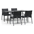 vidaXL Garden Dining Set in Black/Dark Gray