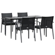 vidaXL Garden Dining Set in Black/Dark Gray