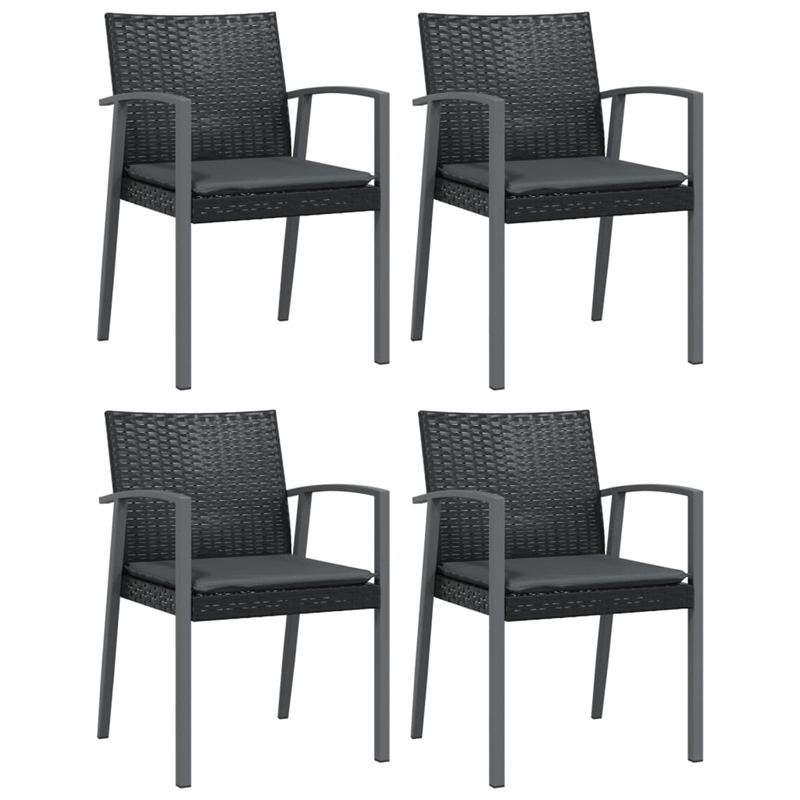 vidaXL Garden Dining Set in Black/Dark Gray