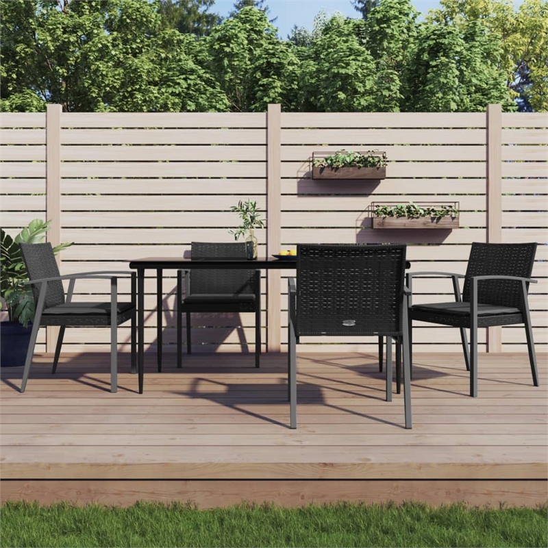 vidaXL Garden Dining Set in Black/Dark Gray