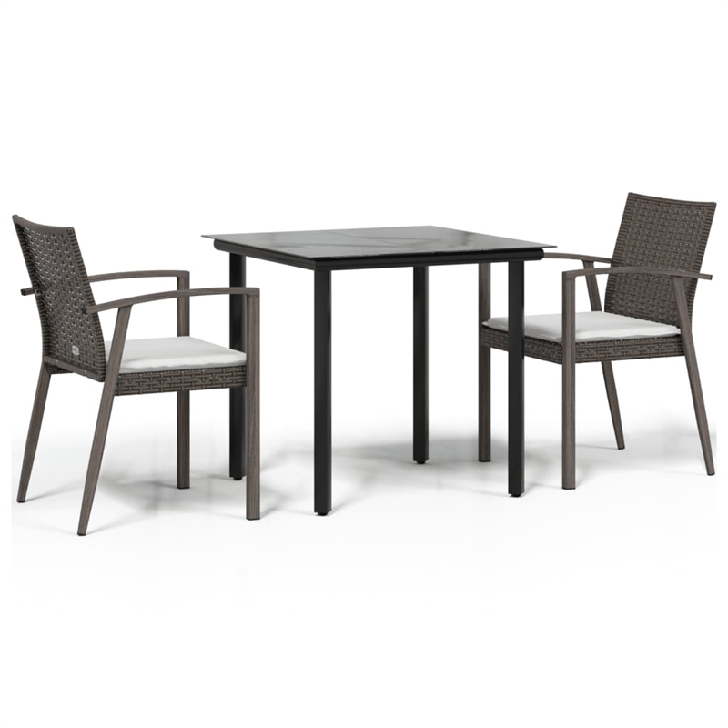 vidaXL Garden Dining Set in Brown and Cream White