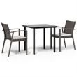 vidaXL Garden Dining Set in Brown and Cream White