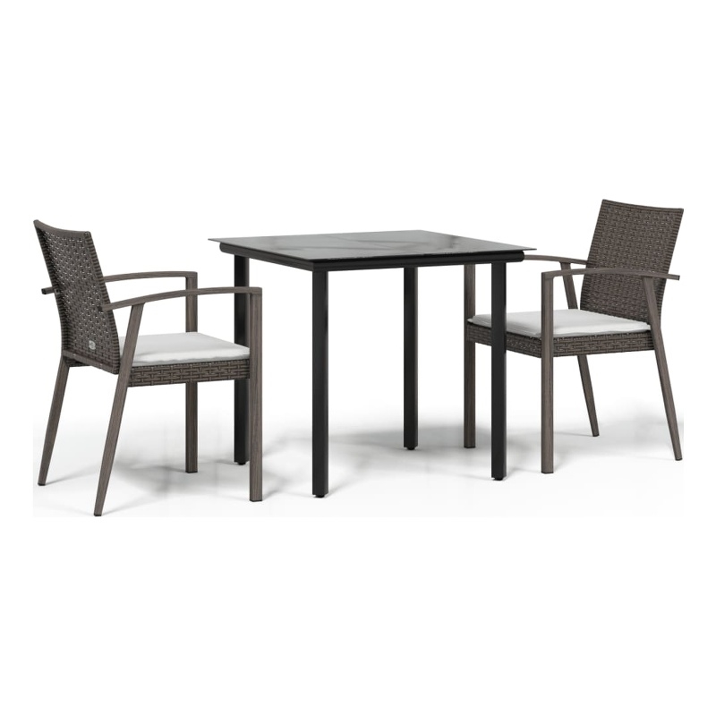 vidaXL Garden Dining Set in Brown and Cream White