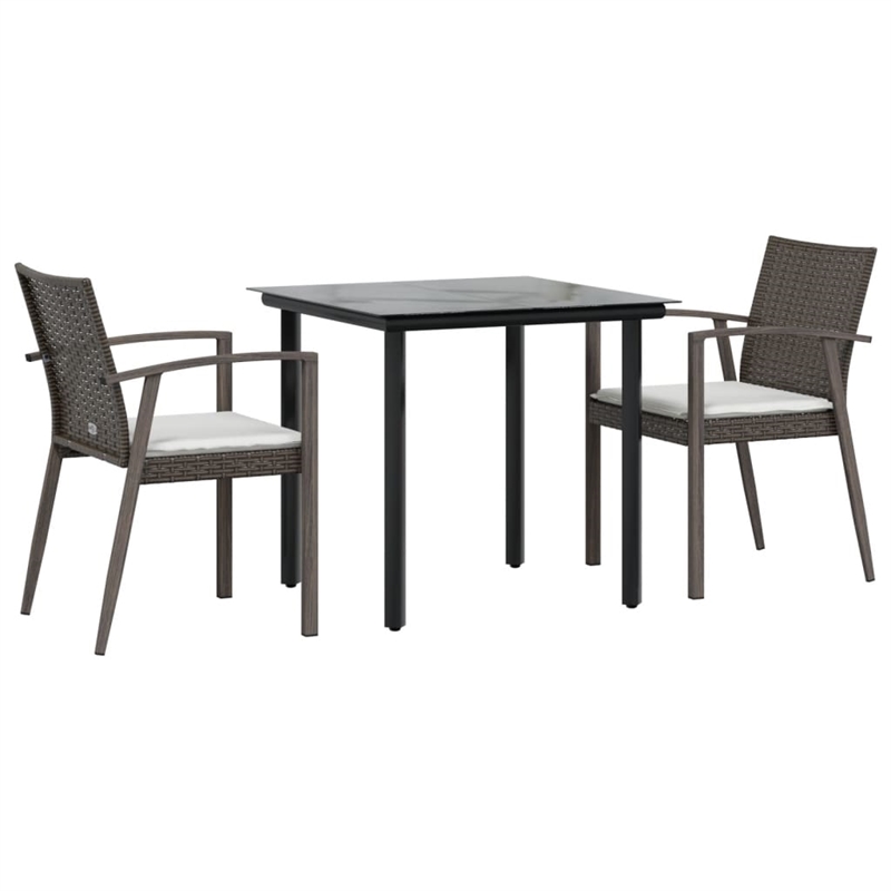 vidaXL Garden Dining Set in Brown and Cream White