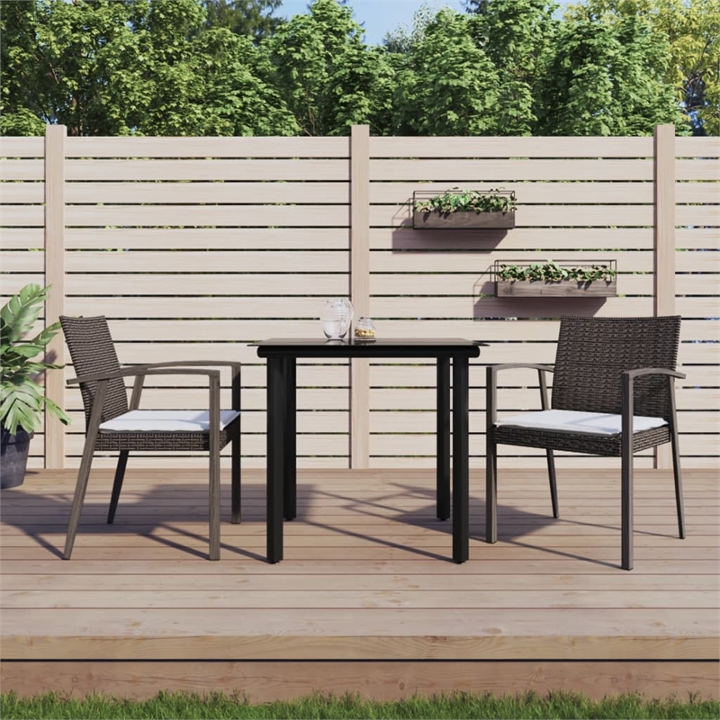 vidaXL Garden Dining Set in Brown and Cream White