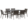vidaXL Garden Dining Set in Brown/Black/Cream White