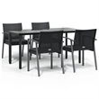 vidaXL Garden Dining Set in Black/Dark Gray